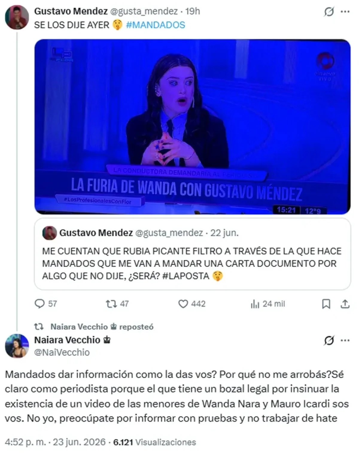 Naiara Vecchio se cansó y le respondió sin filtro