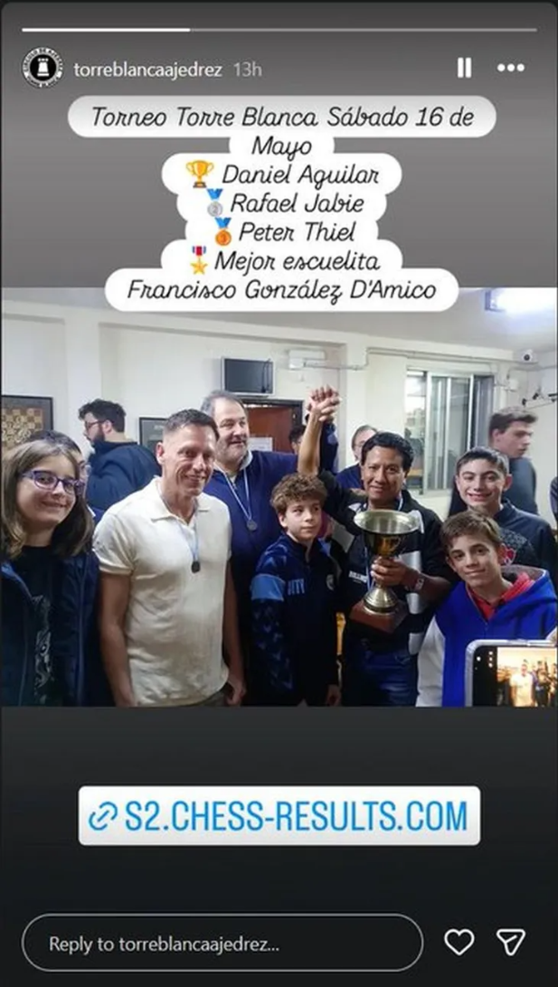 Peter Thiel played in a local chess tournament.