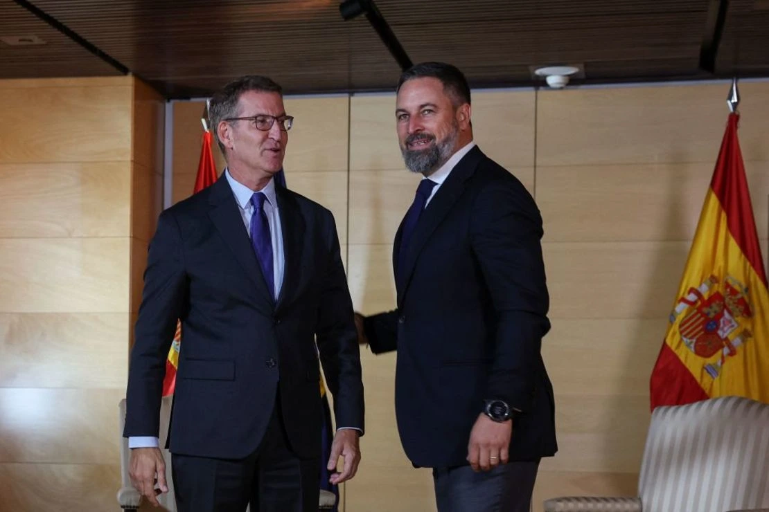 Santiago Abascal y Alberto Núñez Feijóo.
