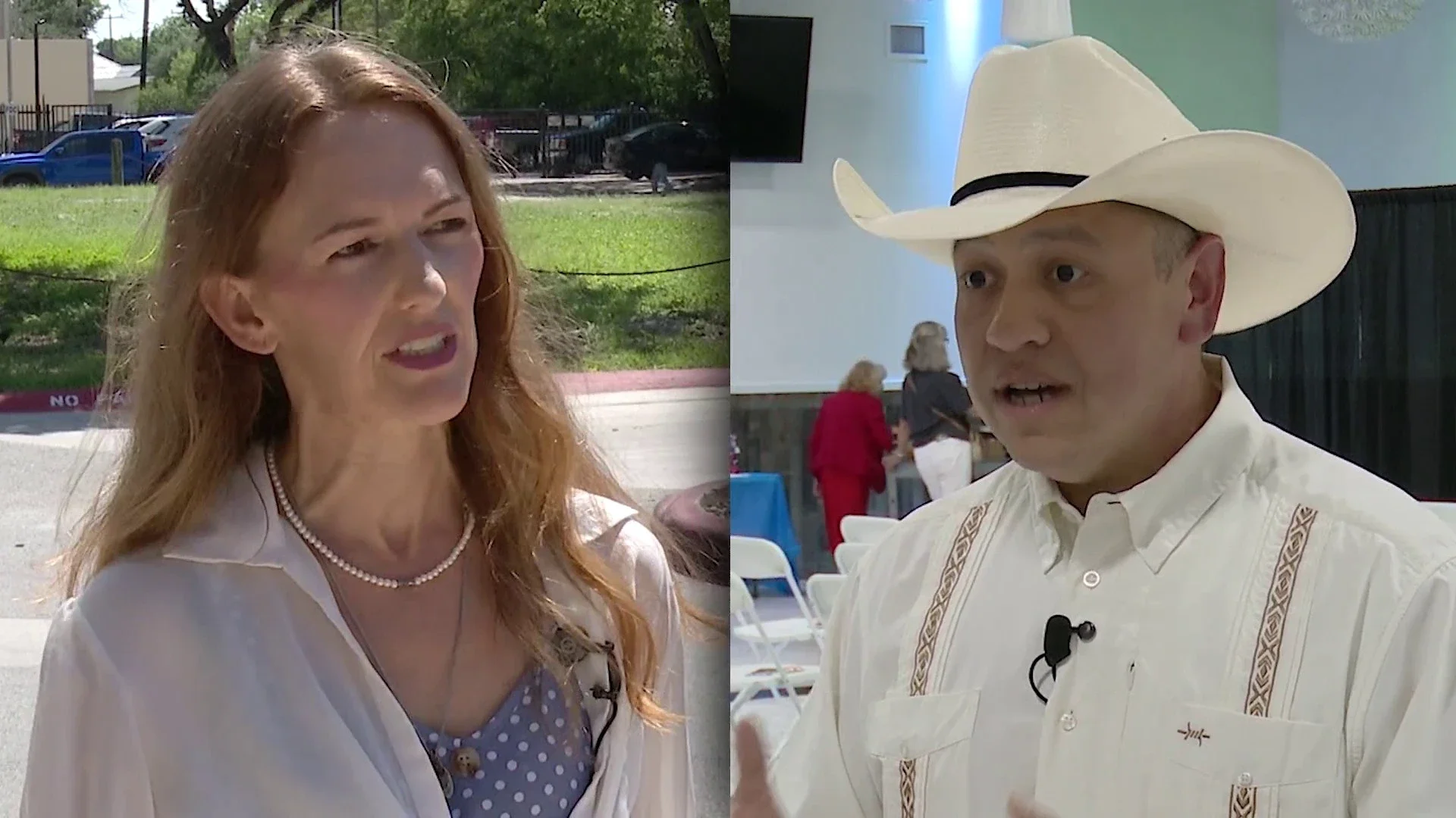 Democratic candidates Maureen Galindo and Johnny García