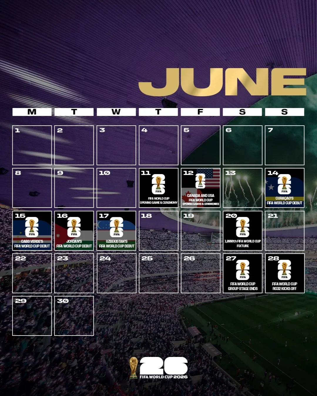FIFA shared a calendar with the most important events of June