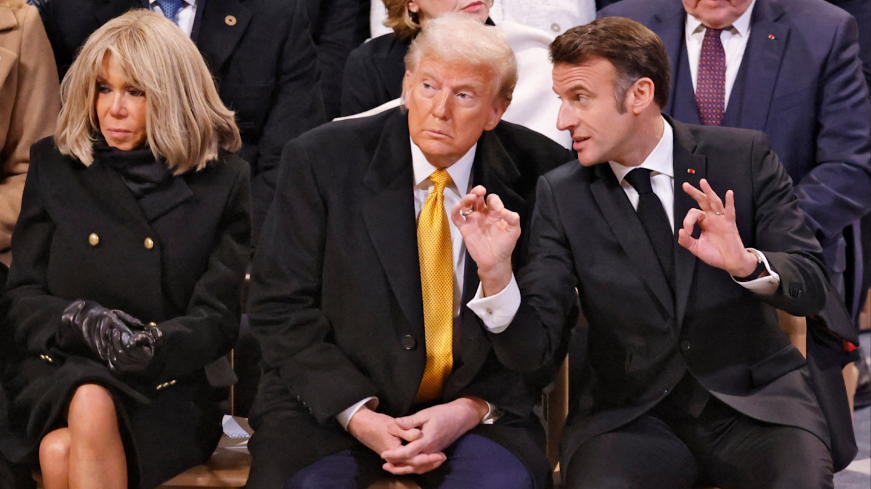 Trump along with French President Emmanuel Macron.