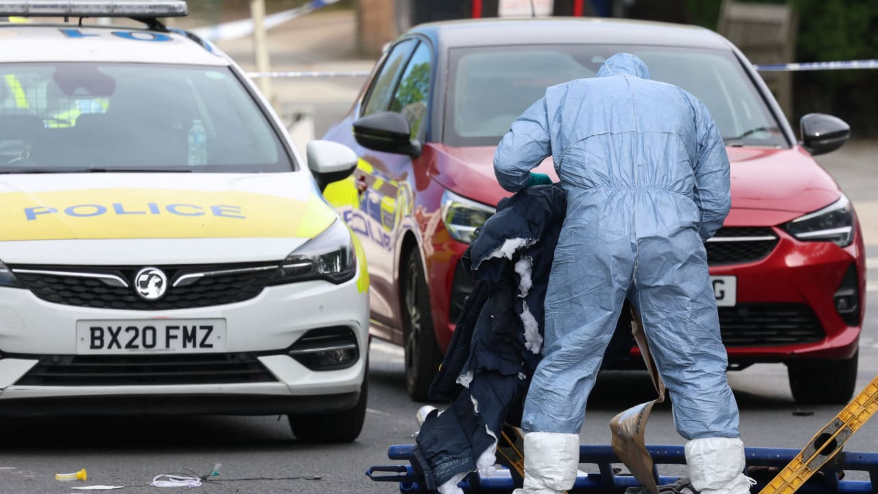 Images after the stabbing in Golders Green