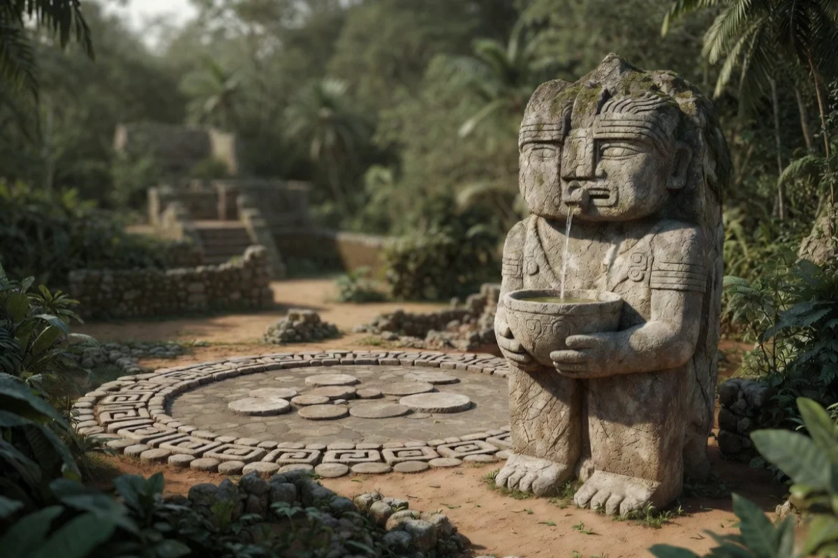 They discover a circular platform and a monolith with Mayan features in Veracruz