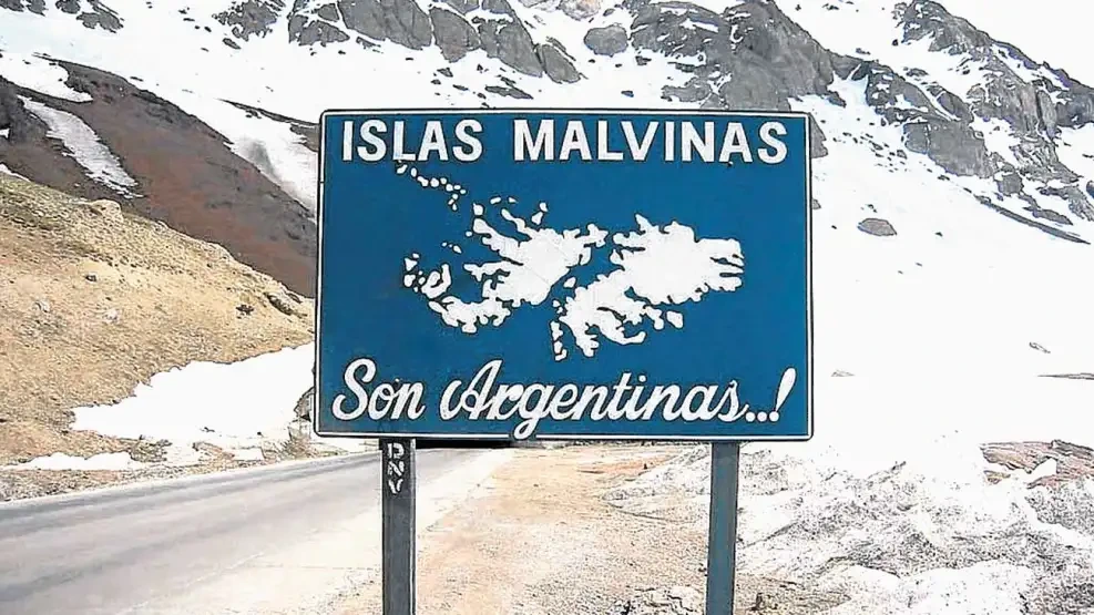 Cartel de las Islas Malvinas.