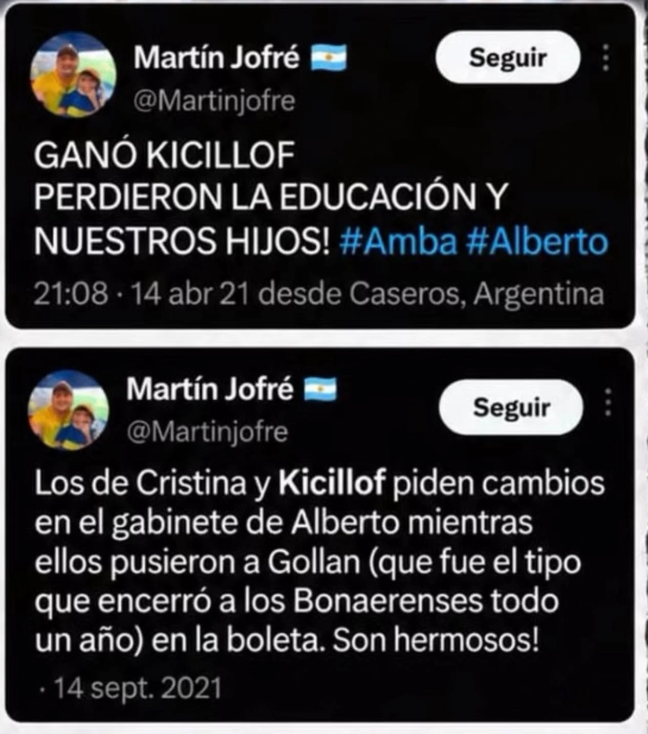 Los antiguos mensajes de Martín Jofré.