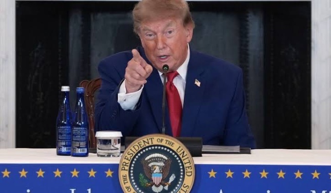 Trump announcing the measure today at the White House