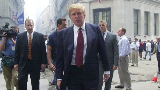 Trump visiting Ground Zero in New York 48 hours after the terrorist attacks