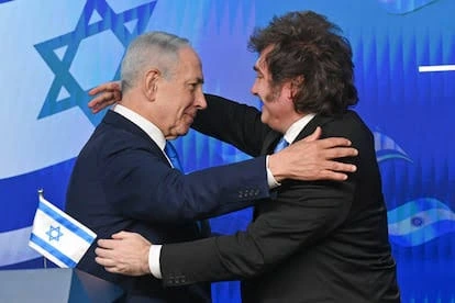 Javier Milei junto a Benjamin Netanyahu.