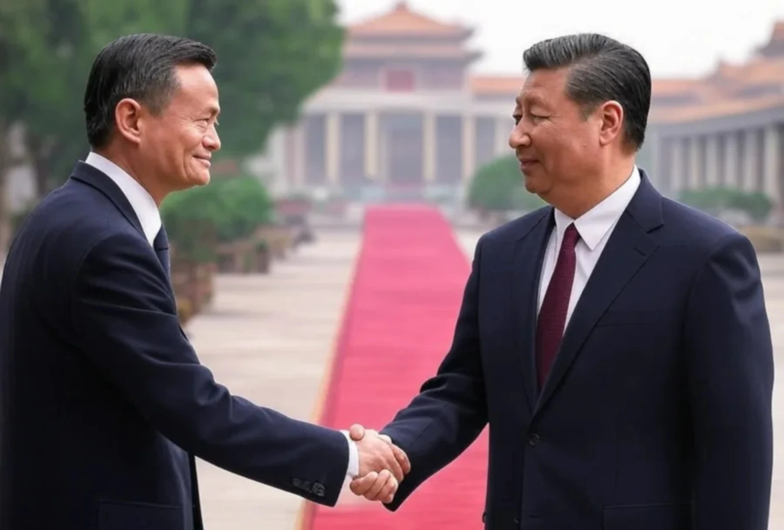 Jack Ma, dueño de Alibaba junto a Xi Xinping.
