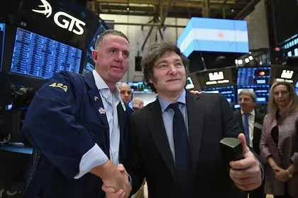 Javier Milei en Wall Street.