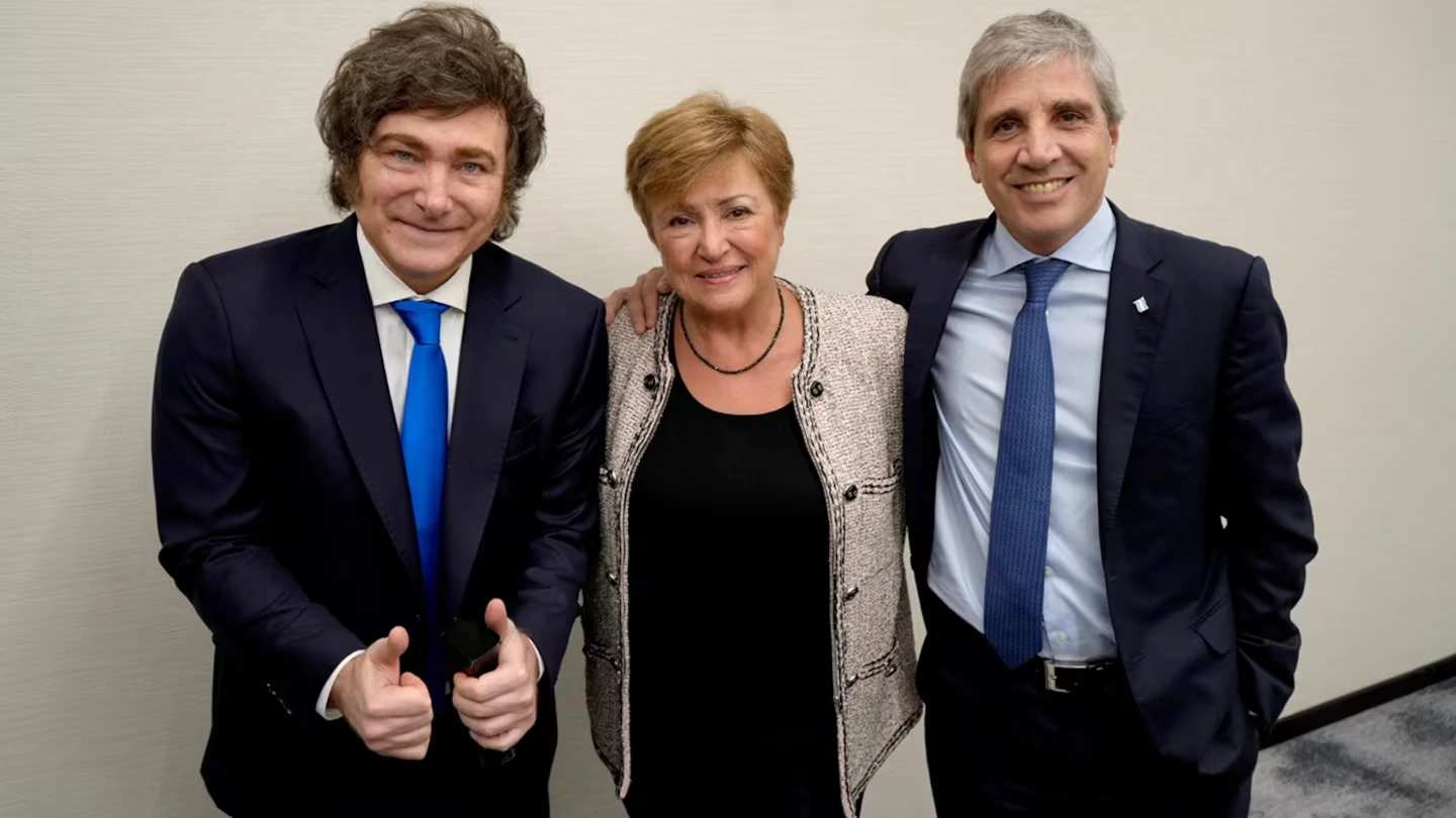 Milei, Georgieva y Caputo