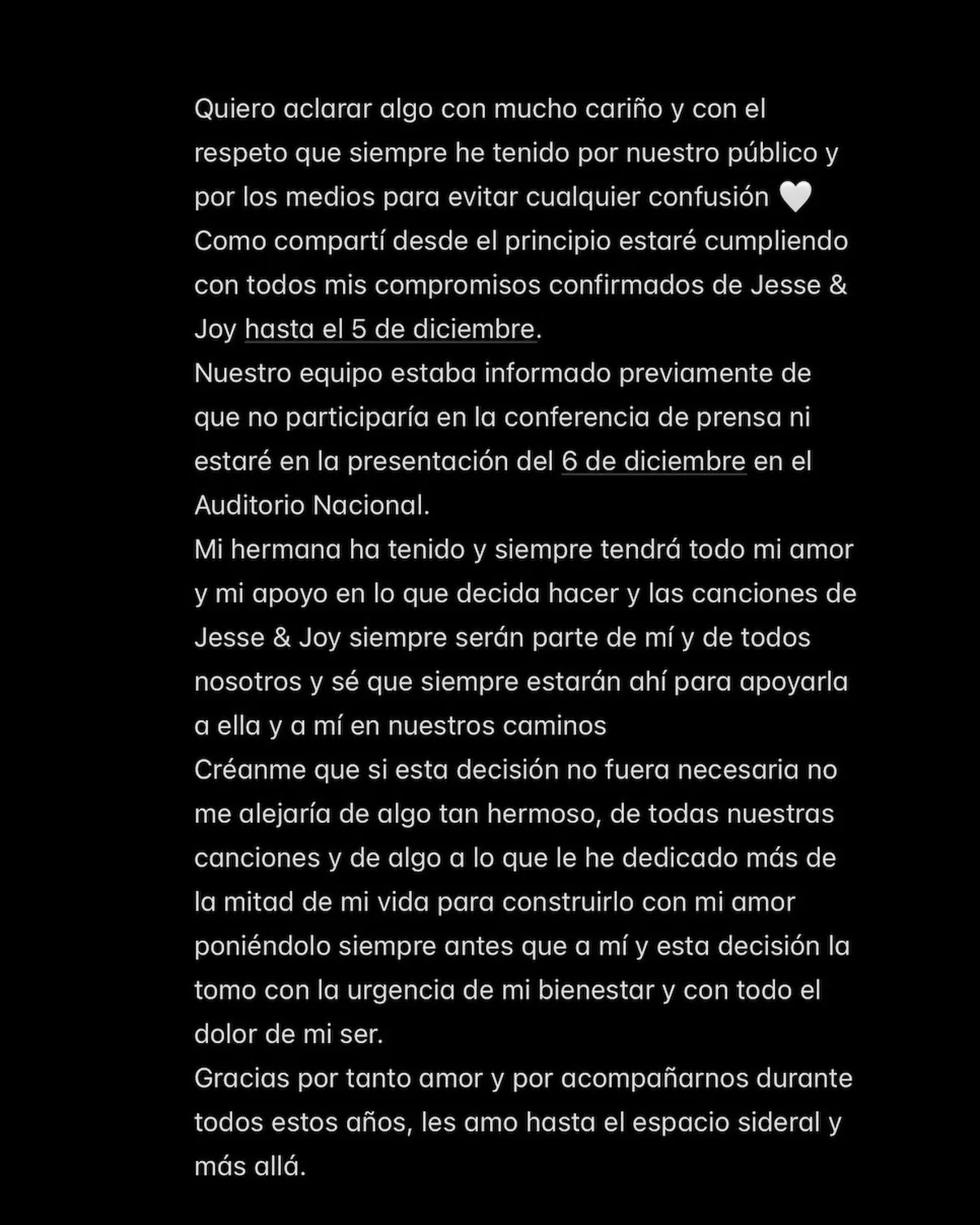 A través de un posteo en redes sociales el cantante mexicano dijo adiós a la banda que lo vio crecer