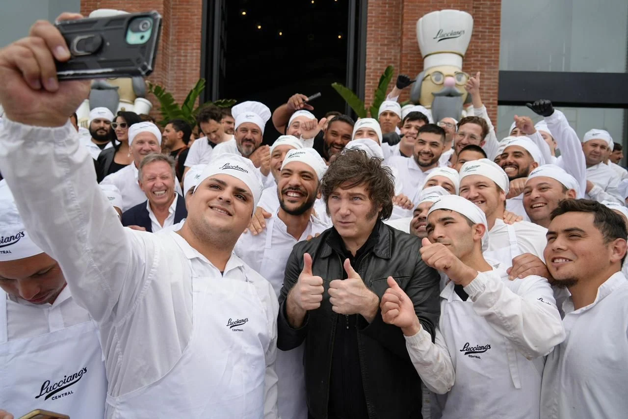 El presidente, Javier Milei en Lucciano's