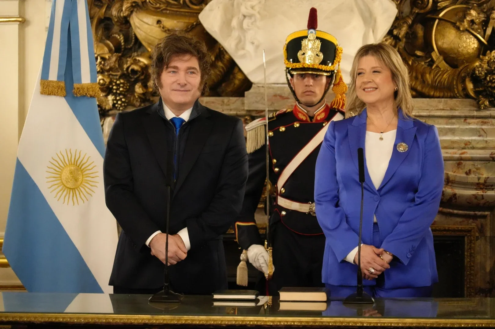 President Javier Milei and Minister Alejandra Monteoliva