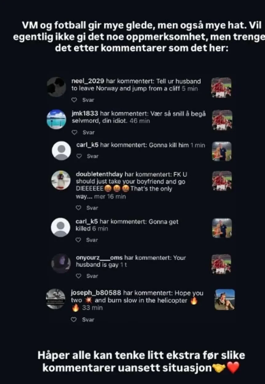 The threatening messages Sørloth received after his controversial play