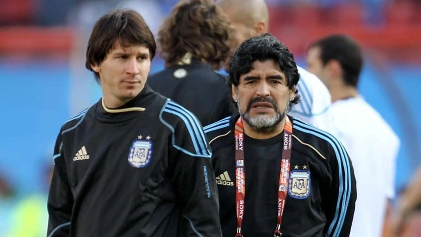 Maradona coached Messi in the 2010 World Cup