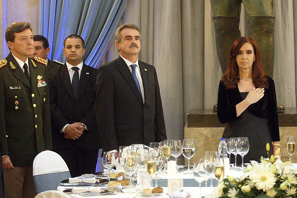César Milani, Agustín Rossi, and Cristina Kirchner