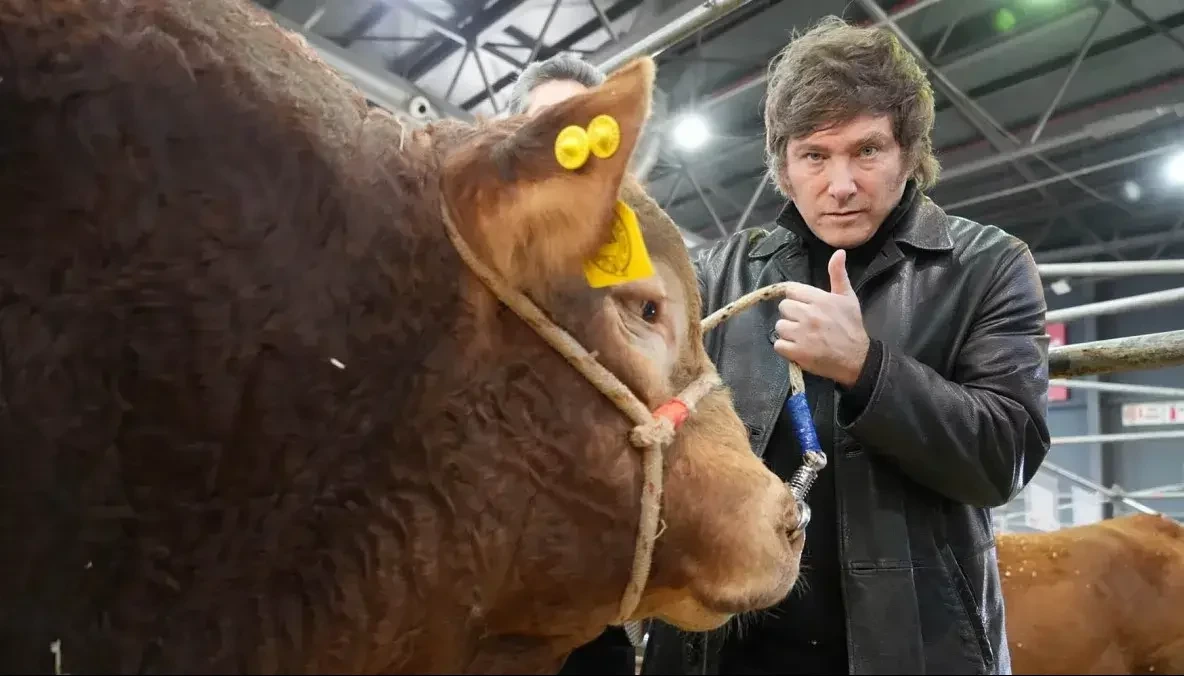 Javier Milei at La Rural at a cattle show.