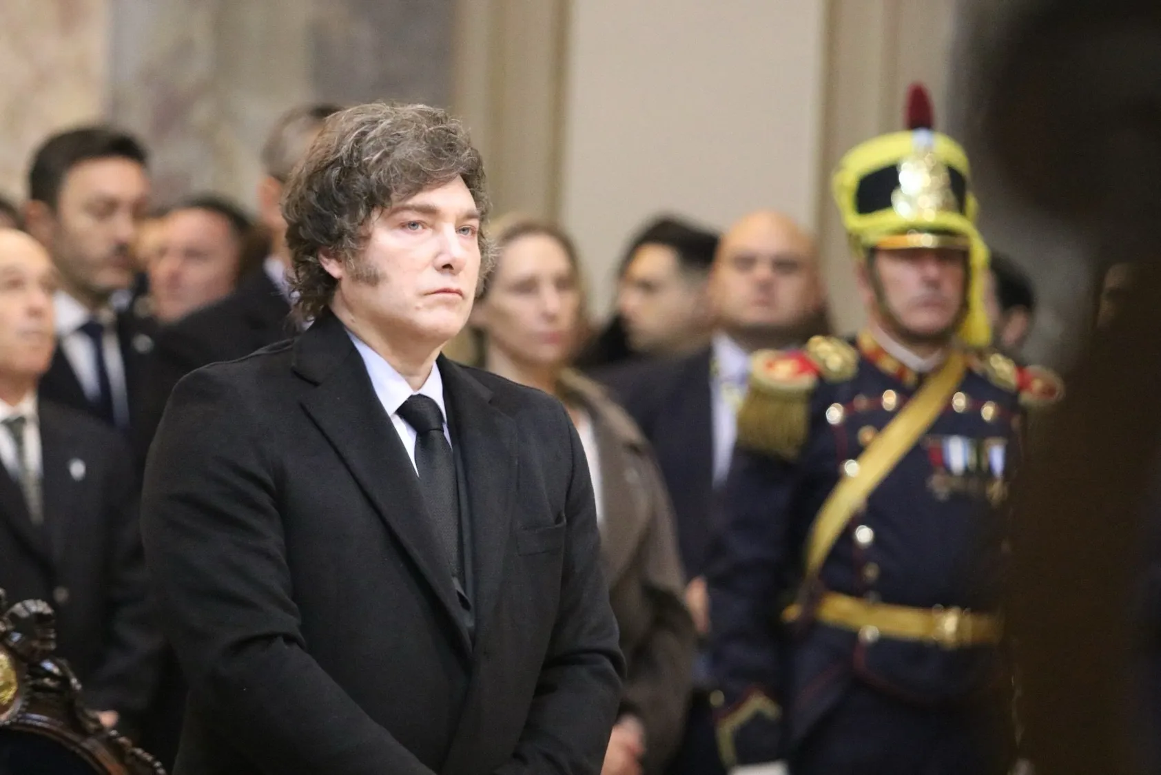 Milei encabezó el Tedeum del 9 de julio y cantó la Marcha de San Lorenzo junto a un granadero