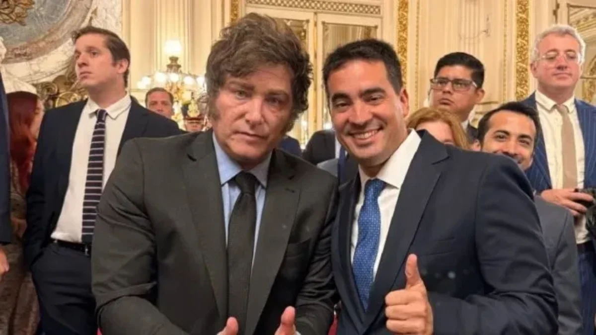 Adrián Ravier with President Javier Milei