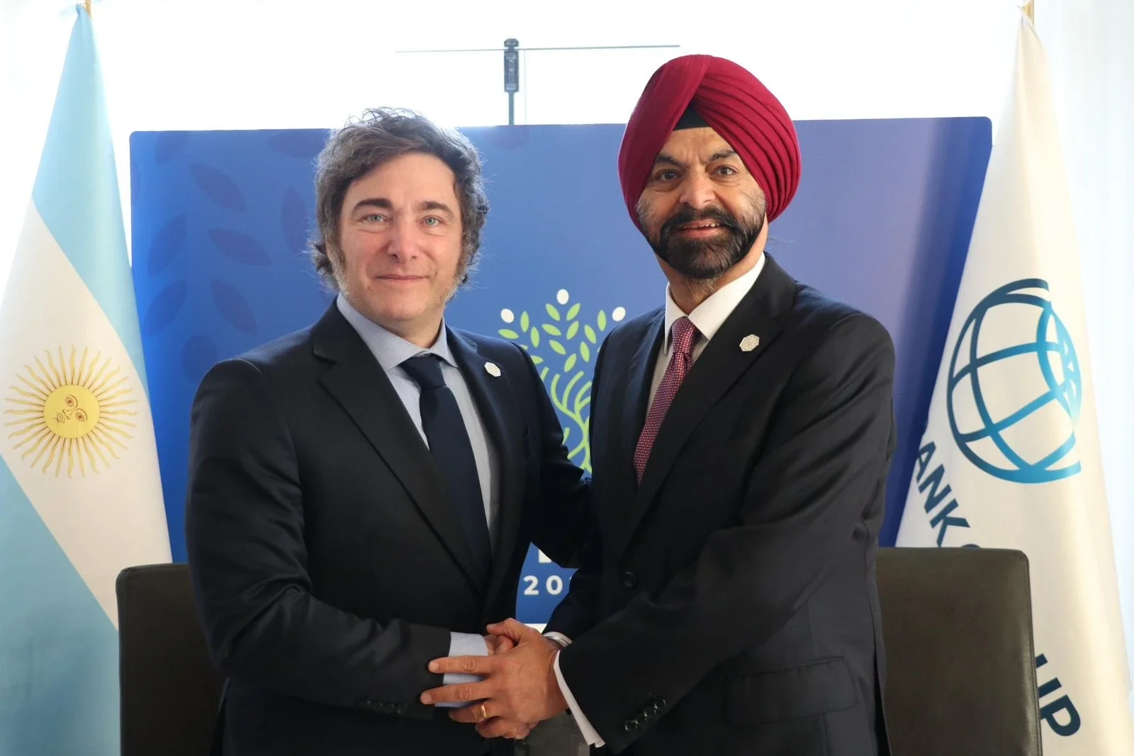 Javier Milei and Ajay Banga