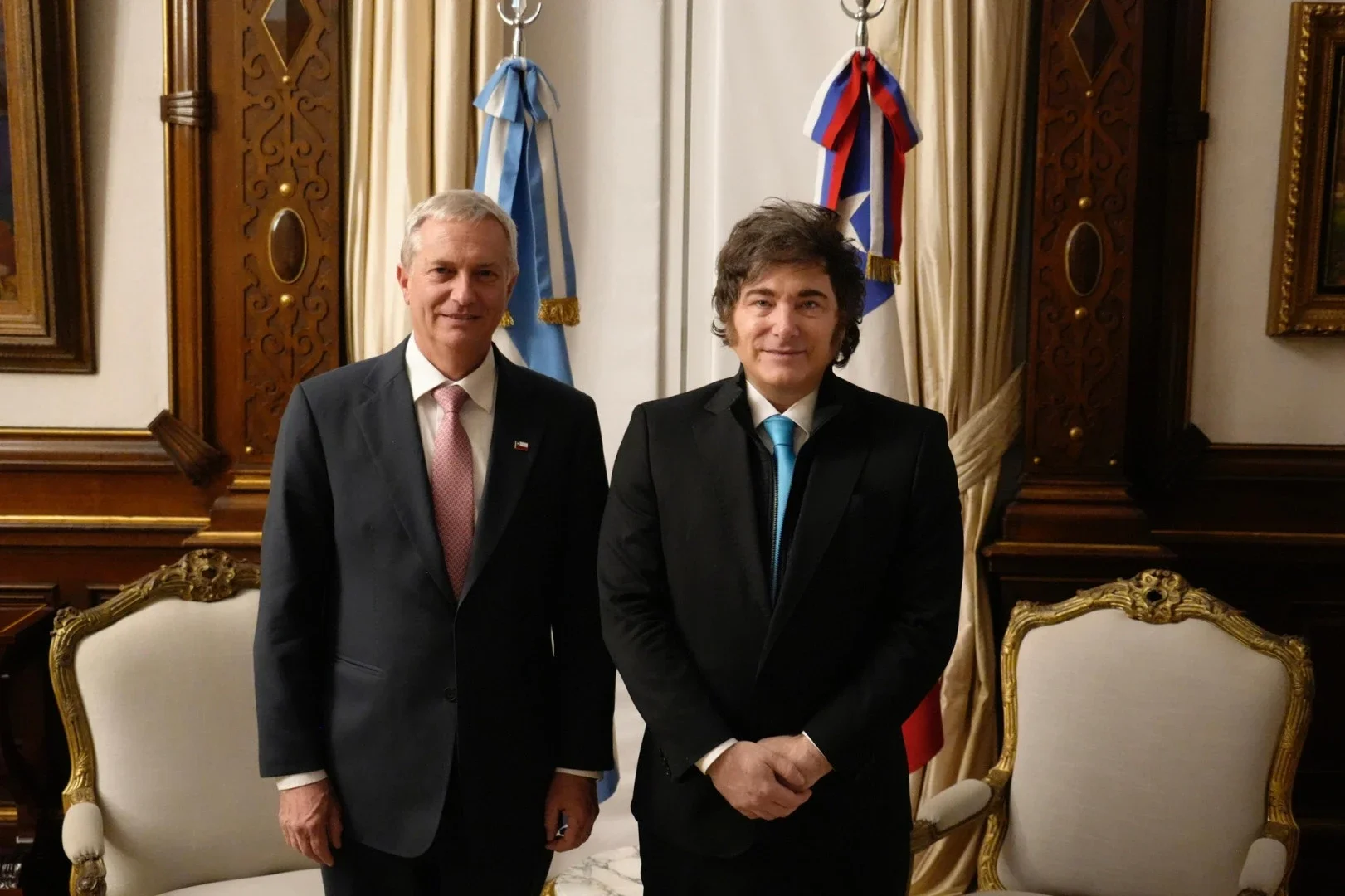 Javier Milei y José Antonio Kast.