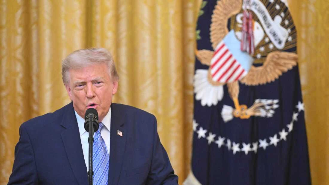 Trump en cadena nacional anoche. 