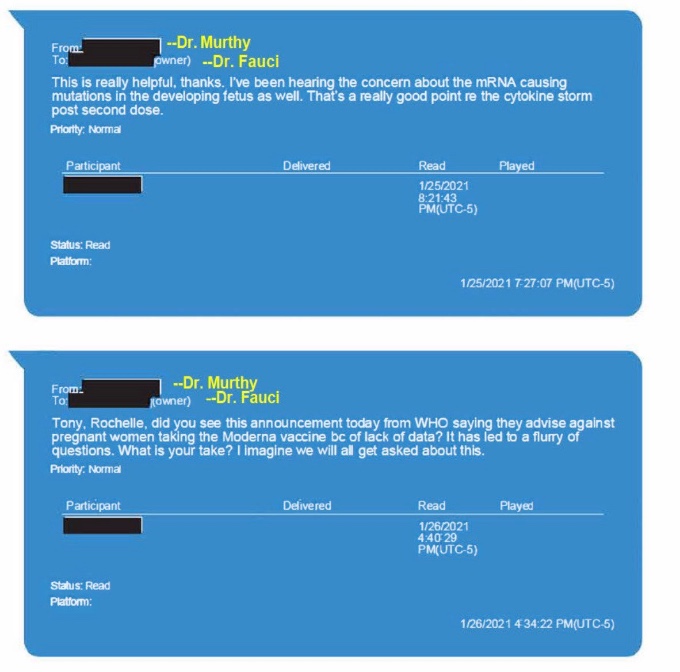 Part of the message exchange