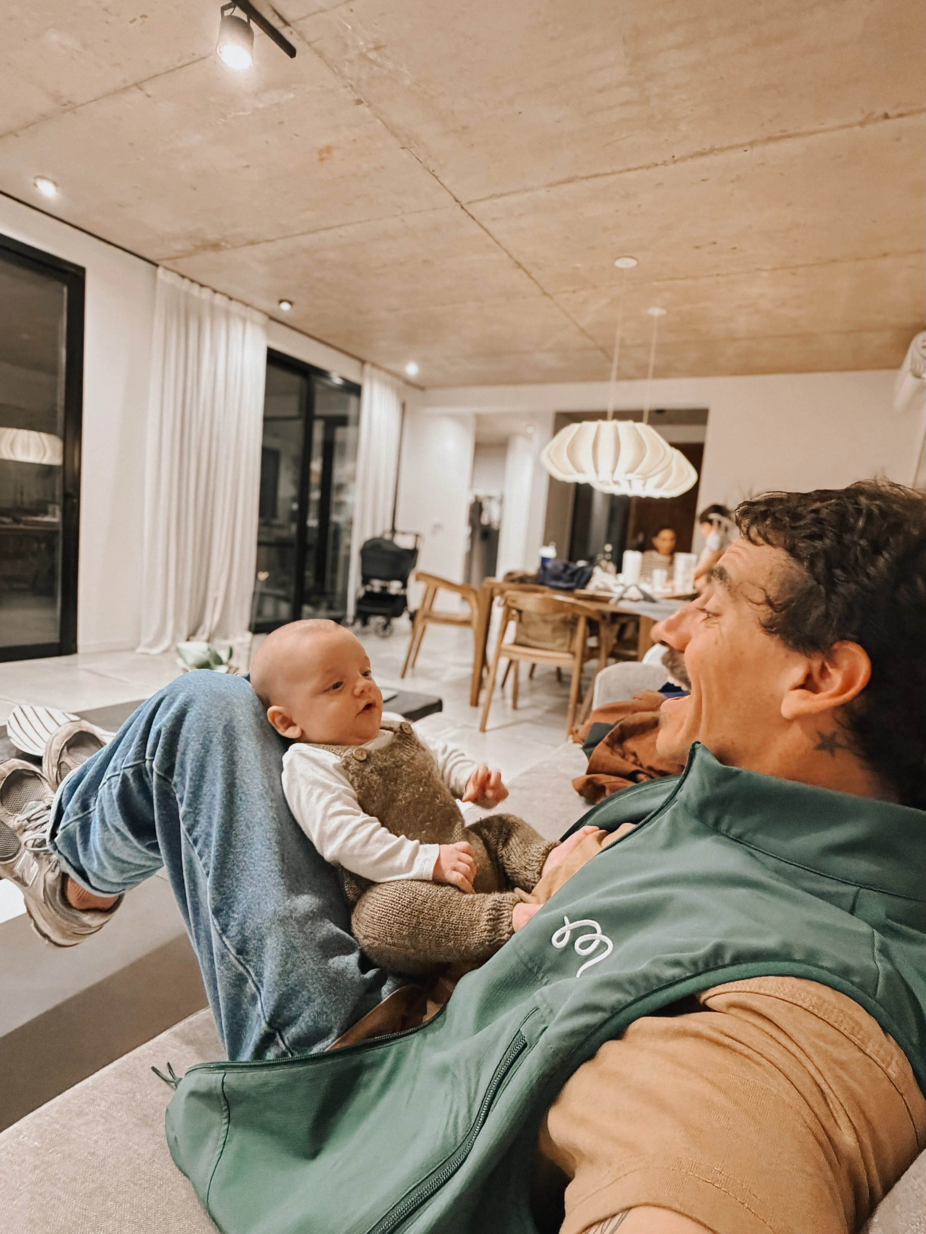 Sebastián Graviotto junto a su hijo Timoteo