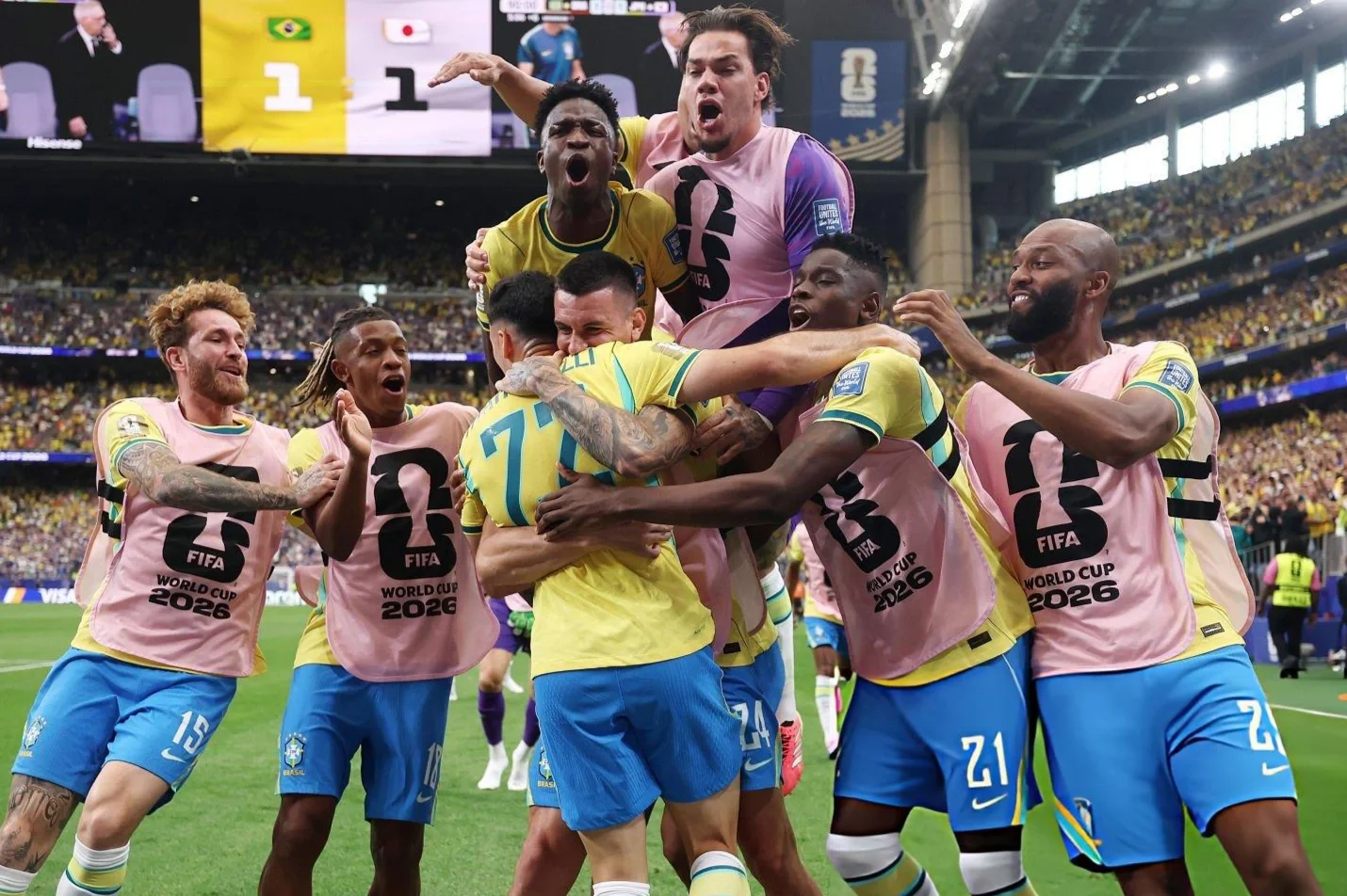 Won the beautiful game: Brazil defeated Japan 2-1 and advanced to the round of 16