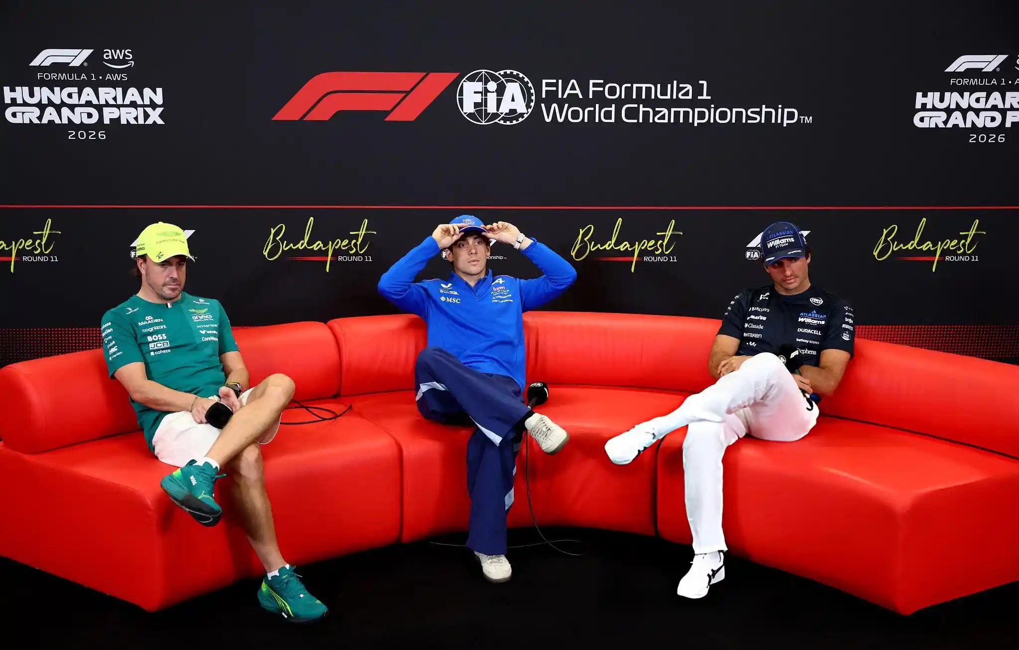 Colapinto compartió conferencia con Fernando Alonso y Carlos Sainz