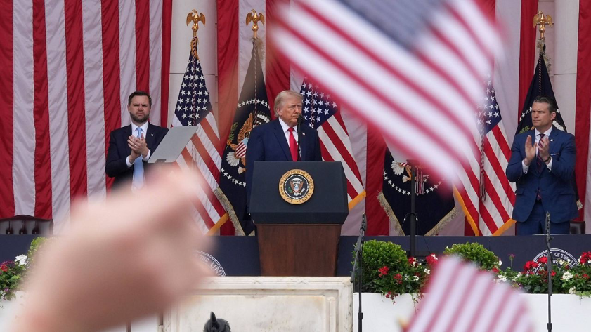 Trump led the Memorial Day ceremony in Arlington and paid tribute to the heroes of the war against Iran.